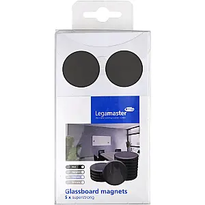 Legamaster glasbord magneet zwart 5st