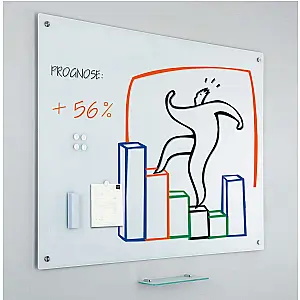 Glass2write glasbord, magneethoudend, wit  45x60 cm